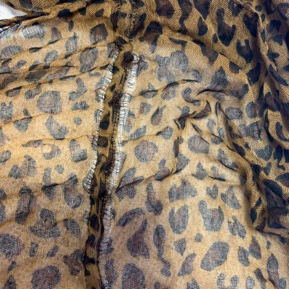 Leopard brown and black print infinity scarf